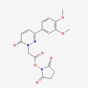 molecular formula C18H17N3O7 B8056084 [3-(3,4-Dimethoxy-phenyl)-6-oxo-6h-pyridazin-1-yl]-acetic acid 2,5-dioxo-pyrrolidin-1-yl ester 