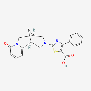 molecular formula C21H19N3O3S B8056087 2-[(1S,9R)-6-oxo-7,11-diazatricyclo[7.3.1.02,7]trideca-2,4-dien-11-yl]-4-phenyl-1,3-thiazole-5-carboxylic acid 
