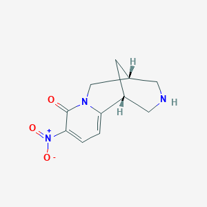 molecular formula C11H13N3O3 B8056105 (1R,9R)-5-nitro-7,11-diazatricyclo[7.3.1.02,7]trideca-2,4-dien-6-one 