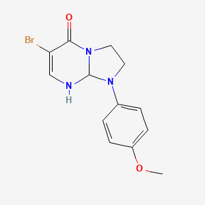 molecular formula C13H14BrN3O2 B8056133 6-bromo-1-(4-methoxyphenyl)-2,3,8,8a-tetrahydroimidazo[1,2-a]pyrimidin-5(1H)-one 