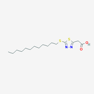 molecular formula C16H28N2O2S2 B8056177 2-[5-(Dodecylthio)-1,3,4-thiadiazol-2-yl]acetic acid 