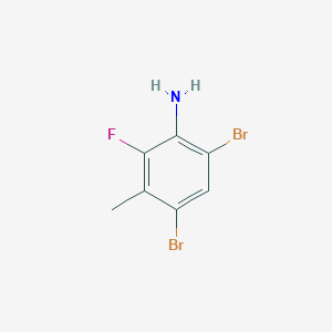 molecular formula C7H6Br2FN B8056183 2,4-Dibromo-6-fluoro-5-methylaniline 
