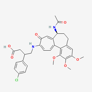 molecular formula C31H33ClN2O7 B8056202 4-[[(7S)-7-acetamido-1,2,3-trimethoxy-9-oxo-6,7-dihydro-5H-benzo[a]heptalen-10-yl]amino]-3-(4-chlorophenyl)butanoic acid 