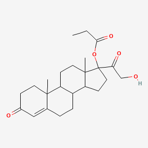 molecular formula C24H34O5 B8056213 21-Hydroxy-17-(1-oxopropoxy)pregn-4-ene-3,20-dione 