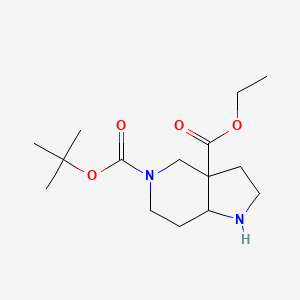molecular formula C15H26N2O4 B8056239 5-tert-butyl 3a-ethyl hexahydro-1H-pyrrolo[3,2-c]pyridine-3a,5(6H)-dicarboxylate 