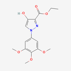 molecular formula C15H18N2O6 B8056256 1H-Pyrazole-3-carboxylic acid, 4-hydroxy-1-(3,4,5-trimethoxyphenyl)-, ethyl ester 