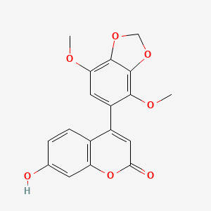 molecular formula C18H14O7 B8056259 2H-1-Benzopyran-2-one, 4-(4,7-dimethoxy-1,3-benzodioxol-5-yl)-7-hydroxy- 