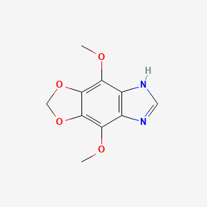 molecular formula C10H10N2O4 B8056271 5H-1,3-Dioxolo[4,5-f]benzimidazole, 4,8-dimethoxy- 