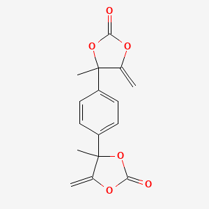 molecular formula C16H14O6 B8056281 1,3-Dioxolan-2-one, 4,4'-(1,4-phenylene)bis[4-methyl-5-methylene- 