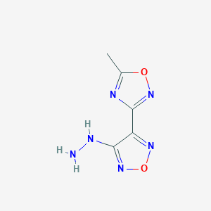molecular formula C5H6N6O2 B8056282 1,2,4-Oxadiazole, 3-(4-hydrazinyl-1,2,5-oxadiazol-3-yl)-5-methyl- 