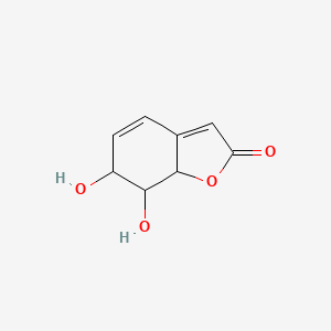 molecular formula C8H8O4 B8056326 7,7a-Dihydro-6,7-dihydroxy-2(6h)-benzofuranone 