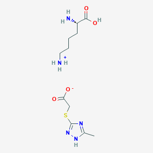 molecular formula C11H21N5O4S B8056391 [(5S)-5-amino-5-carboxypentyl]azanium;2-[(5-methyl-1H-1,2,4-triazol-3-yl)sulfanyl]acetate 
