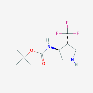 molecular formula C10H17F3N2O2 B8056409 tert-butyl ((3S,4R)-4-(trifluoromethyl)pyrrolidin-3-yl)carbamate 