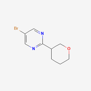 molecular formula C9H11BrN2O B8056472 5-Bromo-2-(3-tetrahydropyranyl)pyrimidine 