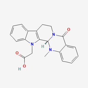 molecular formula C21H19N3O3 B8056493 2-[(1S)-21-methyl-14-oxo-3,13,21-triazapentacyclo[11.8.0.02,10.04,9.015,20]henicosa-2(10),4,6,8,15,17,19-heptaen-3-yl]acetic acid 