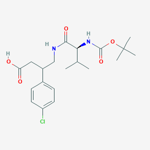 3-(4-chlorophenyl)-4-[[(2S)-3-methyl-2-[(2-methylpropan-2-yl)oxycarbonylamino]butanoyl]amino]butanoic acid