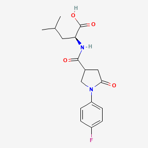 (2S)-2-[[1-(4-fluorophenyl)-5-oxopyrrolidine-3-carbonyl]amino]-4-methylpentanoic acid