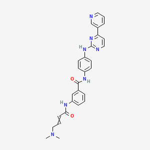 molecular formula C28H27N7O2 B8056553 (E)-3-(4-(dimethylamino)but-2-enamido)-N-(4-((4-(pyridin-3-yl)pyrimidin-2-yl)amino)phenyl)benzamide 