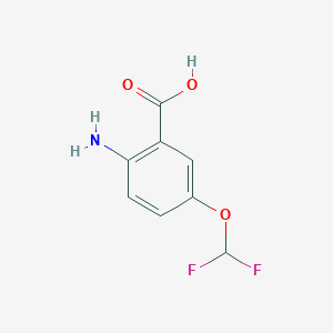 molecular formula C8H7F2NO3 B8056556 2-Amino-5-(difluoromethoxy)benzoic acid 