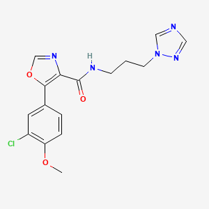 5-(3-Chloranyl-4-Methoxy-Phenyl)-~{n}-[3-(1,2,4-Triazol-1-Yl)propyl]-1,3-Oxazole-4-Carboxamide