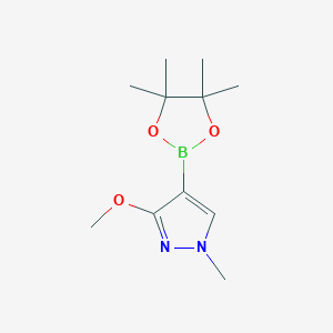 molecular formula C11H19BN2O3 B8056578 3-Methoxy-1-methyl-4-(4,4,5,5-tetramethyl-1,3,2-dioxaborolan-2-yl)-1H-pyrazole 
