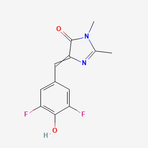 molecular formula C12H10F2N2O2 B8056592 5-[(3,5-Difluoro-4-hydroxyphenyl)methylidene]-2,3-dimethylimidazol-4-one 