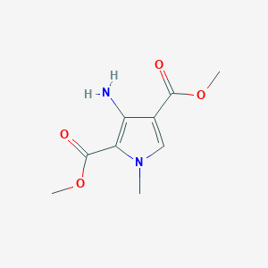 molecular formula C9H12N2O4 B8056631 1H-Pyrrole-2,4-dicarboxylic acid, 3-amino-1-methyl-, 2,4-dimethyl ester 