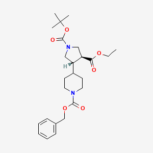 1-O-tert-butyl 3-O-ethyl (3S,4S)-4-(1-phenylmethoxycarbonylpiperidin-4-yl)pyrrolidine-1,3-dicarboxylate