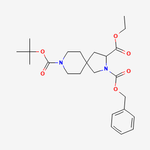 molecular formula C24H34N2O6 B8056656 2-Benzyl 8-tert-butyl 3-ethyl 2,8-diazaspiro[4.5]decane-2,3,8-tricarboxylate 