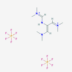 molecular formula C10H22F12N4P2 B8056691 [(Z)-3-(dimethylamino)-2-(dimethylazaniumylidenemethylamino)prop-2-enylidene]-dimethylazanium;dihexafluorophosphate 