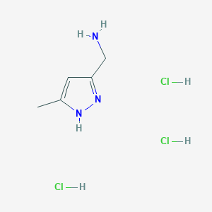 molecular formula C5H12Cl3N3 B8056699 5-(Aminomethyl)-3-methylpyrazole Trihydrochloride 