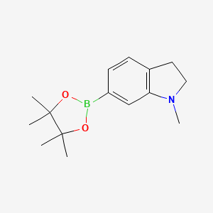 molecular formula C15H22BNO2 B8056759 1-Methyl-6-(4,4,5,5-tetramethyl-1,3,2-dioxaborolan-2-yl)indoline 