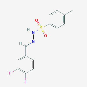 molecular formula C14H12F2N2O2S B8056809 N-[(3,4-difluorophenyl)methylideneamino]-4-methylbenzenesulfonamide 