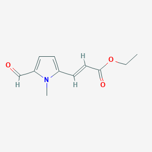 molecular formula C11H13NO3 B8056953 Ethyl (2E)-3-(5-formyl-1-methyl-1H-pyrrol-2-yl)prop-2-enoate 