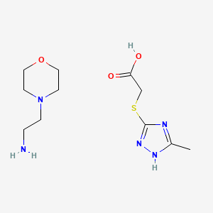 2-[(5-Methyl-1H-1,2,4-triazol-3-yl)sulfanyl]acetic acid;2-morpholin-4-ylethanamine