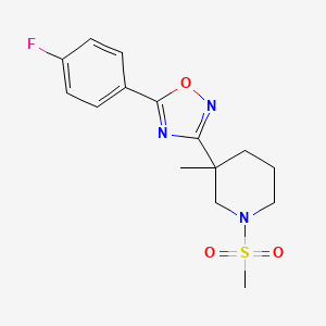 5-(4-Fluorophenyl)-3-(3-methyl-1-methylsulfonylpiperidin-3-yl)-1,2,4-oxadiazole