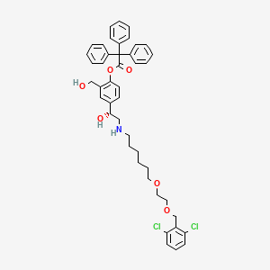 4-[(1R)-2-[(6-{2-[(2,6-dichlorophenyl)methoxy]ethoxy}hexyl)amino]-1-hydroxyethyl]-2-(hydroxymethyl)phenyl 2,2,2-triphenylacetate