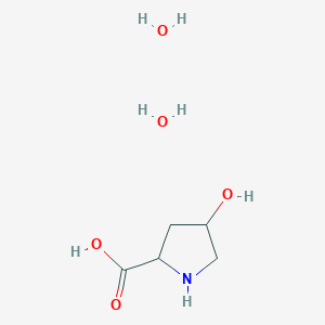 molecular formula C5H13NO5 B8057217 4-Hydroxypyrrolidine-2-carboxylic acid dihydrate 