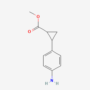 molecular formula C11H13NO2 B8057222 Methyl 2-(4-aminophenyl)cyclopropane-1-carboxylate 