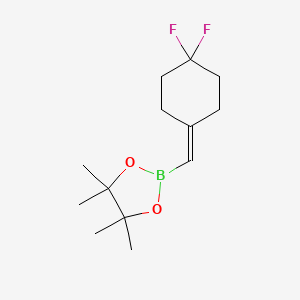 molecular formula C13H21BF2O2 B8057270 2-((4,4-Difluorocyclohexylidene)methyl)-4,4,5,5-tetramethyl-1,3,2-dioxaborolane 