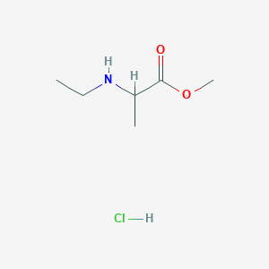 molecular formula C6H14ClNO2 B8057277 2-Ethylamino-propionic acid methyl ester hydrochloride 