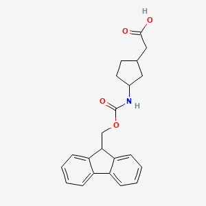 molecular formula C22H23NO4 B8057302 2-[3-({[(9H-fluoren-9-yl)methoxy]carbonyl}amino)cyclopentyl]acetic acid 