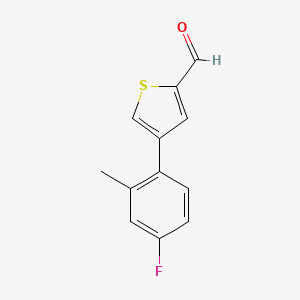 molecular formula C12H9FOS B8057306 4-(4-Fluoro-2-methylphenyl)thiophene-2-carbaldehyde 