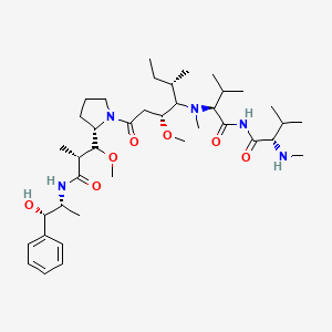 (2S)-N-[(2S)-2-[[(3R,5S)-1-[(2S)-2-[(2R)-3-[[(1S,2R)-1-hydroxy-1-phenylpropan-2-yl]amino]-1-methoxy-2-methyl-3-oxopropyl]pyrrolidin-1-yl]-3-methoxy-5-methyl-1-oxoheptan-4-yl]-methylamino]-3-methylbutanoyl]-3-methyl-2-(methylamino)butanamide