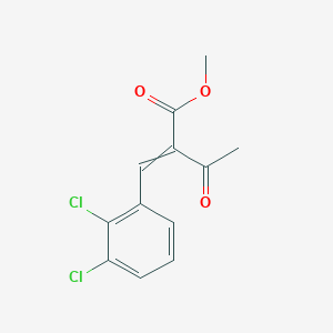 molecular formula C12H10Cl2O3 B8057438 Butanoic acid, 2-[(2,3-dichlorophenyl)methylene]-3-oxo-, methyl ester 