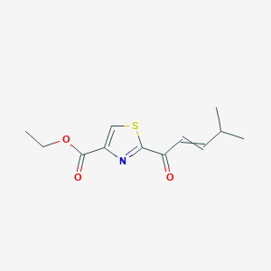 molecular formula C12H15NO3S B8057551 Ethyl 2-(4-methylpent-2-enoyl)-1,3-thiazole-4-carboxylate 