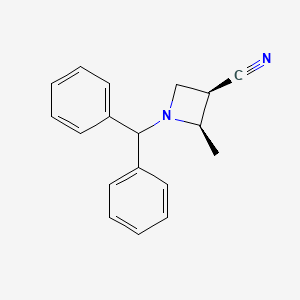 molecular formula C18H18N2 B8057555 cis-1-(Diphenylmethyl)-2-methylazetidine-3-carbonitrile 