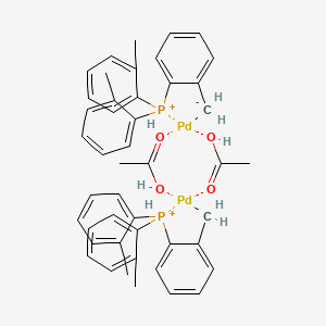 molecular formula C46H50O4P2Pd2 B8057576 trans-Di(micro-acetato)bis[o-(di-o-tolylphosphino)benzyl]dipalladium(II) 