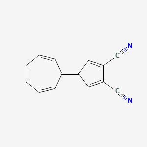 molecular formula C14H8N2 B8057633 4-(Cyclohepta-2,4,6-trien-1-ylidene)cyclopenta-2,5-diene-1,2-dicarbonitrile 