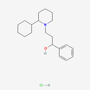 molecular formula C20H32ClNO B8057648 3-(2-Cyclohexylpiperidin-1-yl)-1-phenylpropan-1-ol;hydrochloride 